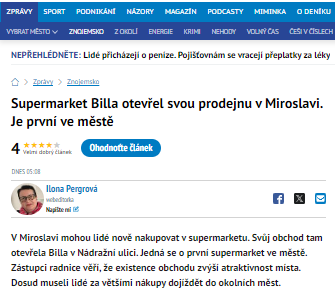 Supermarket Billa otevřel svou prodejnu v Miroslavi. Je první ve městě - Znojems-000744.png